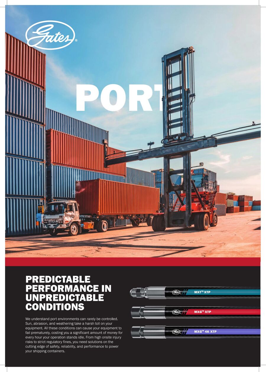 Gates hydraulic hose for ports and materials handling
