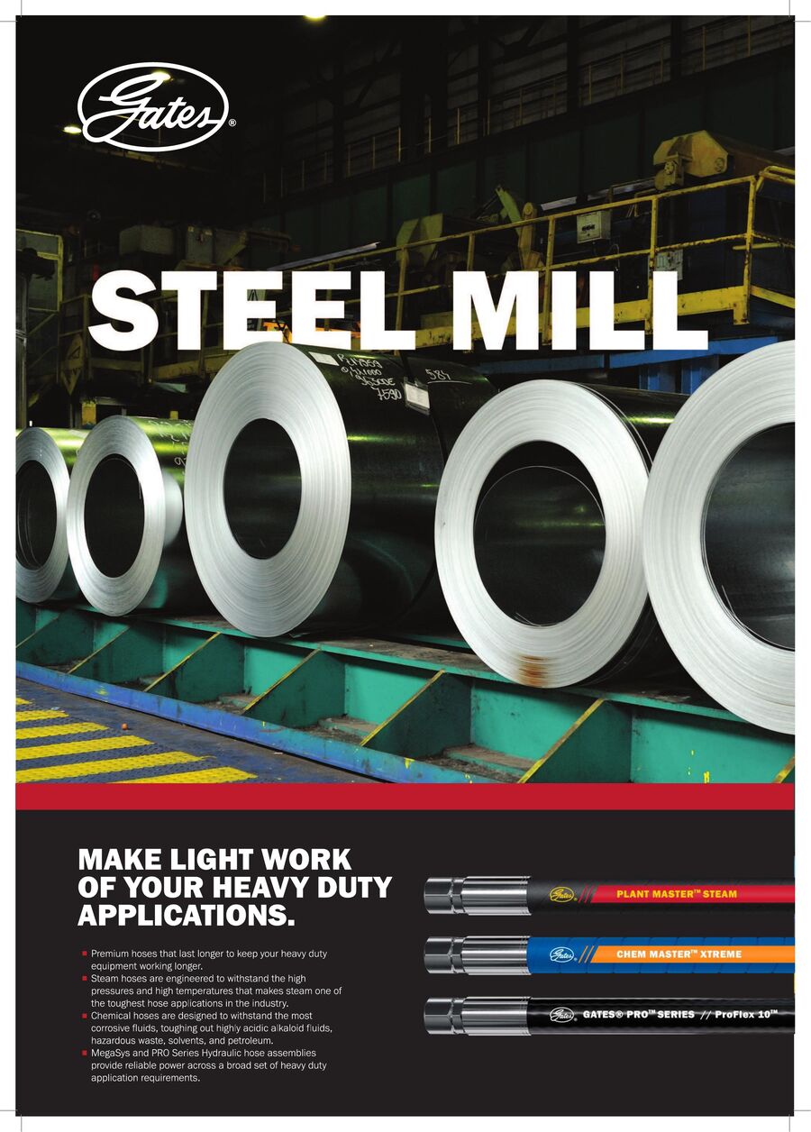 Gates hose for steel mills and heavy industry
